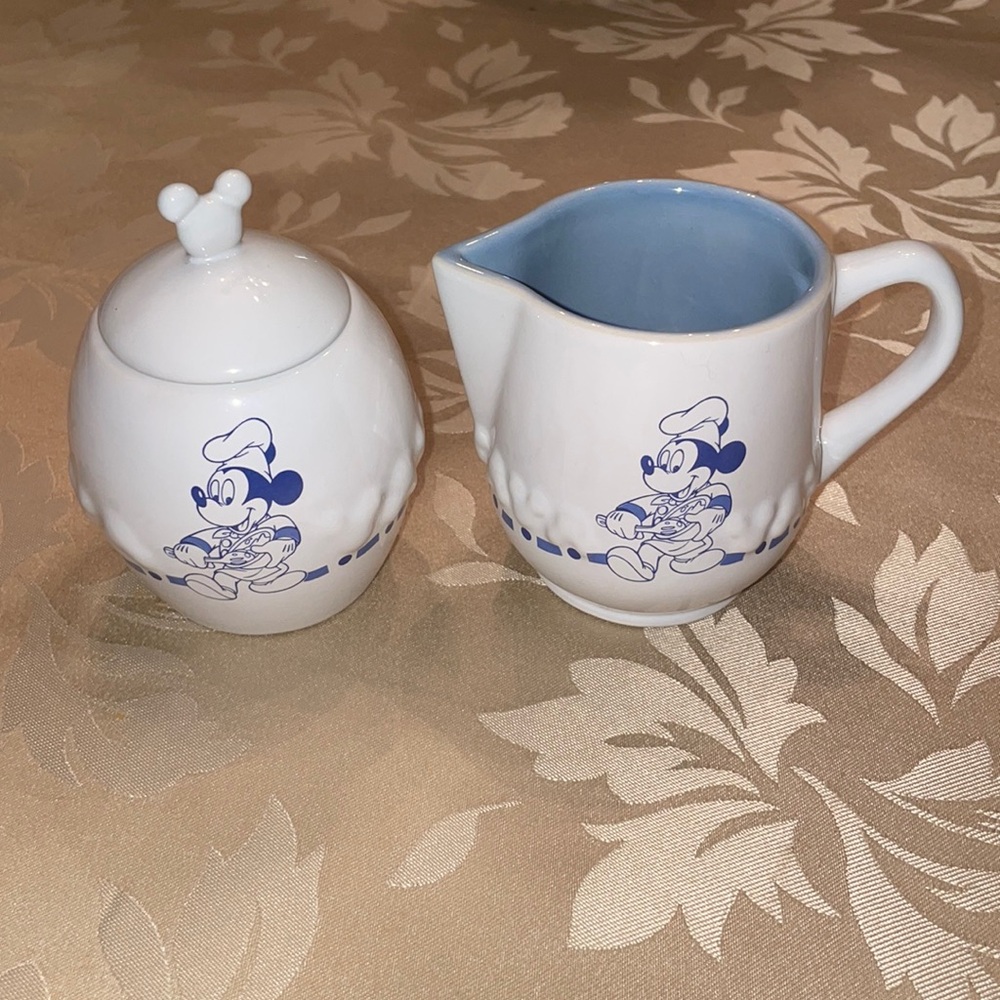 Disney Gourmet Mickey Creamer and Sugar Bowl